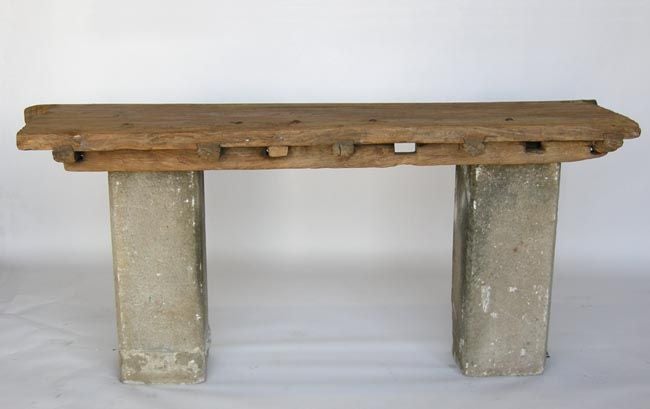 Wood and Stone Console