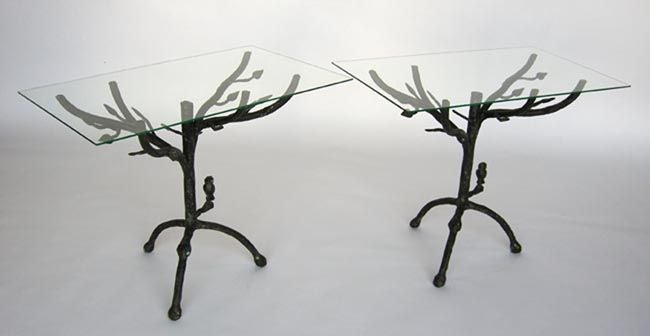 One cast iron branch table with glass tops. Great details including leaves and an owl.
FOR OUR COMPLETE INVENTORY PLEASE GO TO www.dosgallos.com