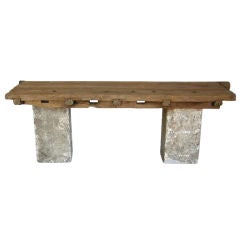 Stone and Wood Console