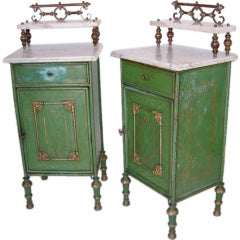 Antique Pair of French Metal Nightstands