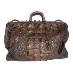 Antique Cuban Crocodile Doctor's Bag