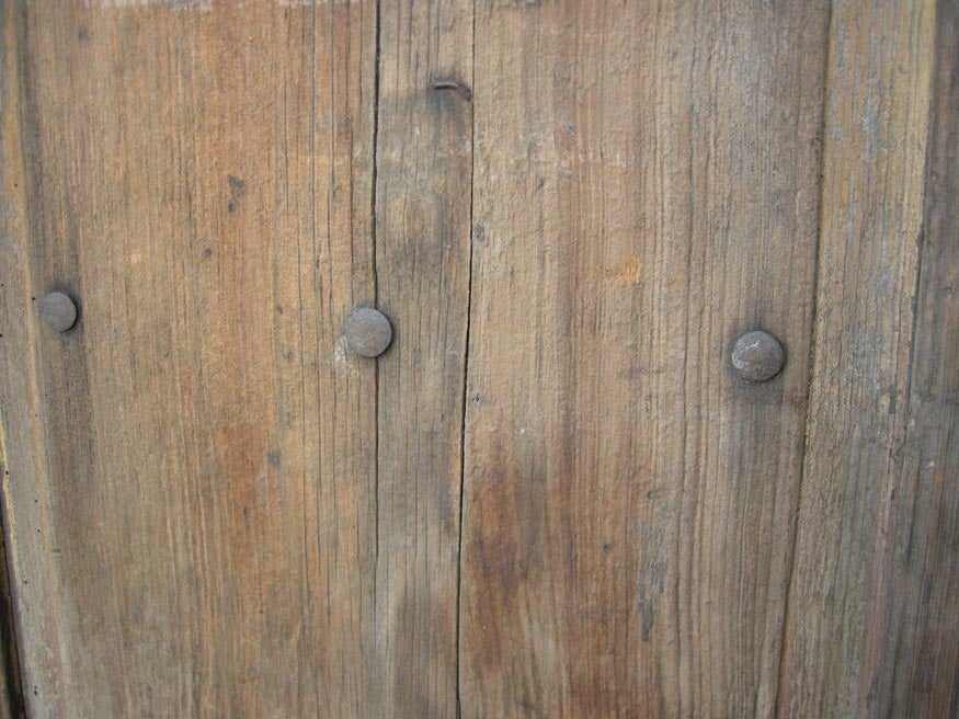 Antique Door Armoire With Iron Banding 3