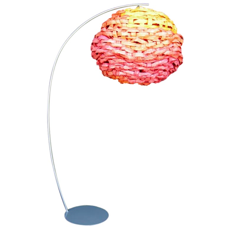 Handwoven Paper Sunrise Floor Lamp