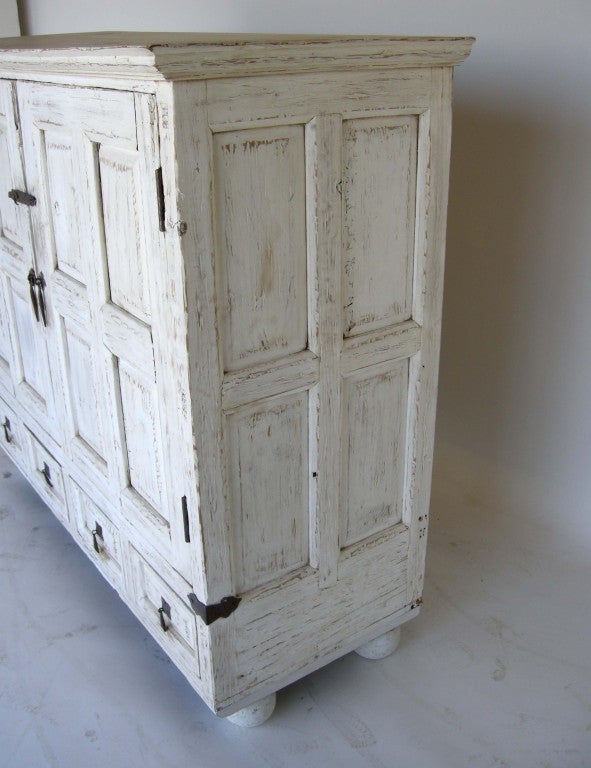 Iron White Guatemalan Cabinet