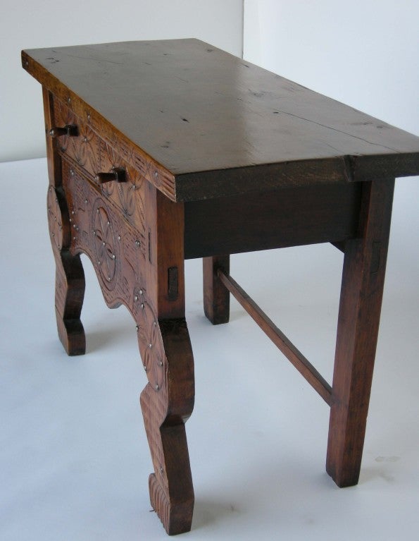 Rustic Carved Wood Nahuala - Animal Spirit Table