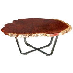 Teak and Iron Coffee Table