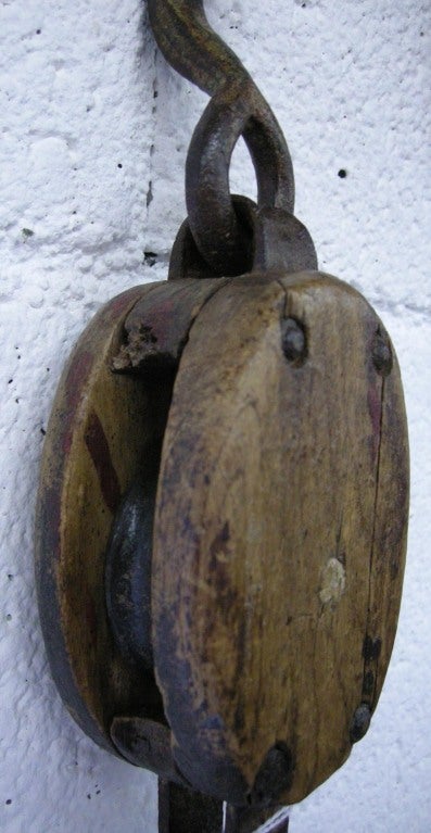Wood Antique Pulleys