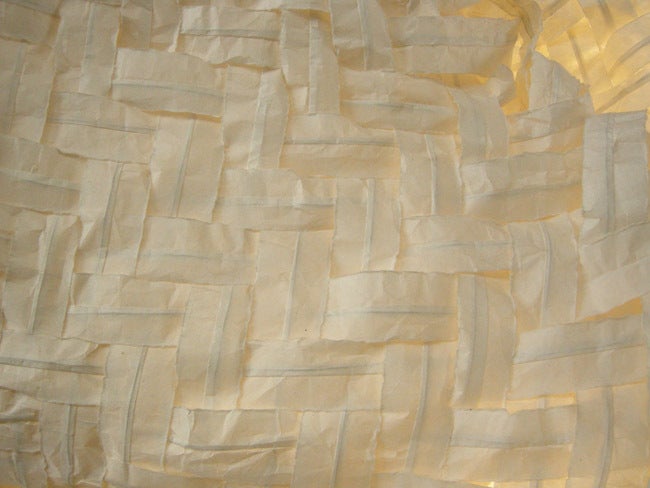 Gigantic Free-Form Handwoven Paper Ceiling Light In Fair Condition For Sale In Los Angeles, CA