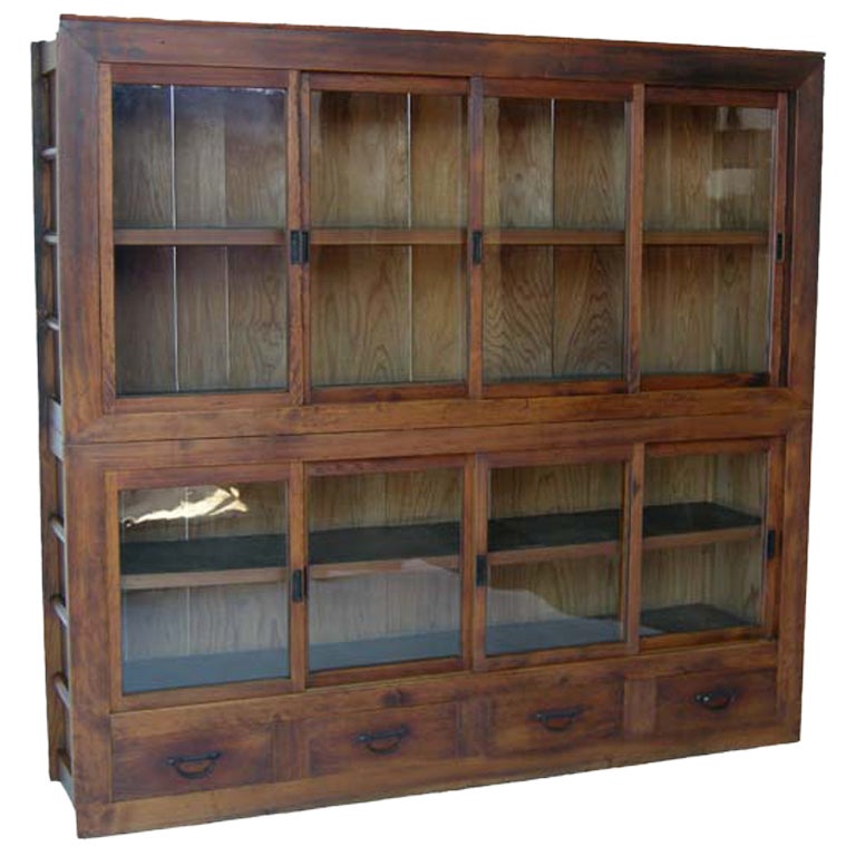 Japanese style display cabinet with birds - Bookcases, desks, Vitrines