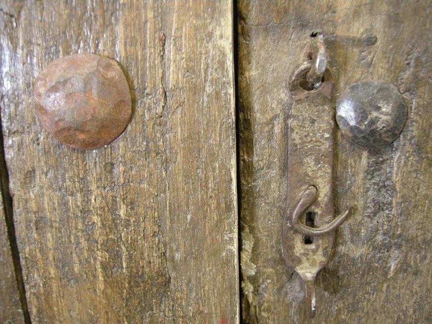 Iron Pair of Large Antique Doors with Smaller Doors Inside..
