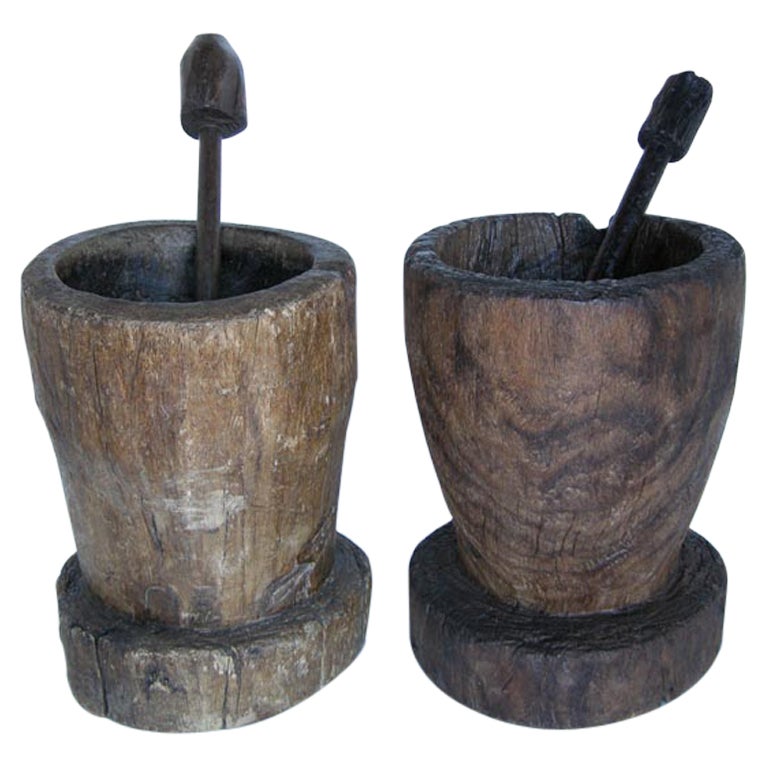 Antique Wooden Morteros- Mortars