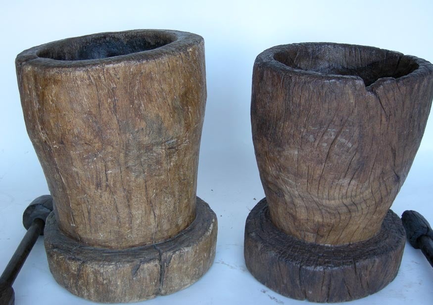 19th Century Antique Wooden Morteros- Mortars