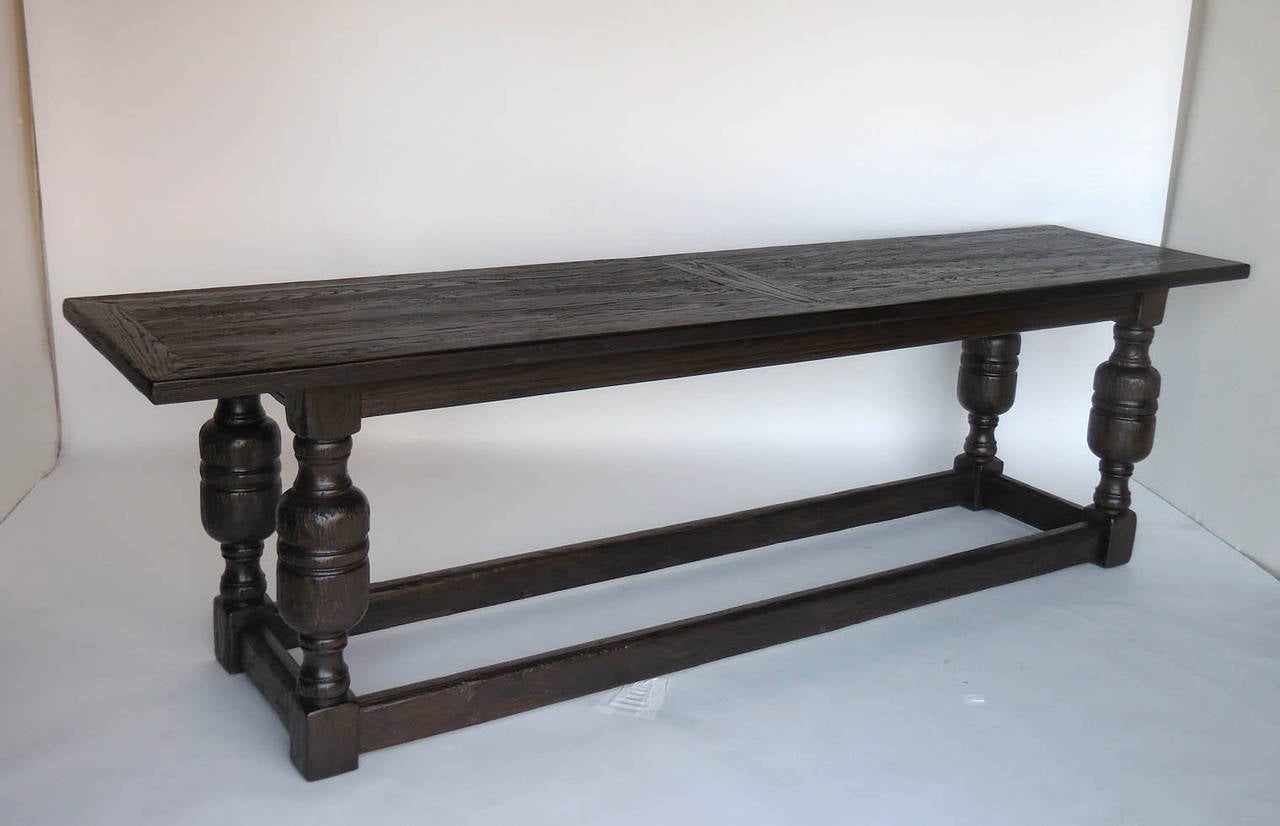 American Dos Gallos Custom Oakwood Baroque Console Table For Sale