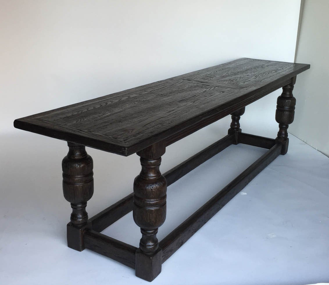 Dos Gallos Custom Oakwood Baroque Console Table In Excellent Condition For Sale In Los Angeles, CA