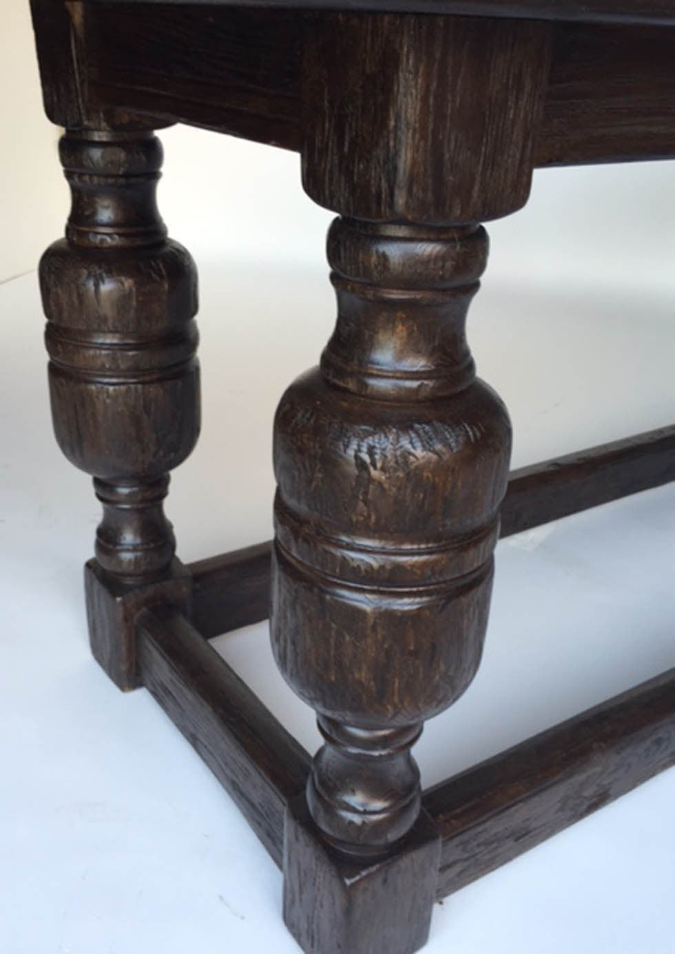 Dos Gallos Custom Oakwood Baroque Console Table For Sale 3