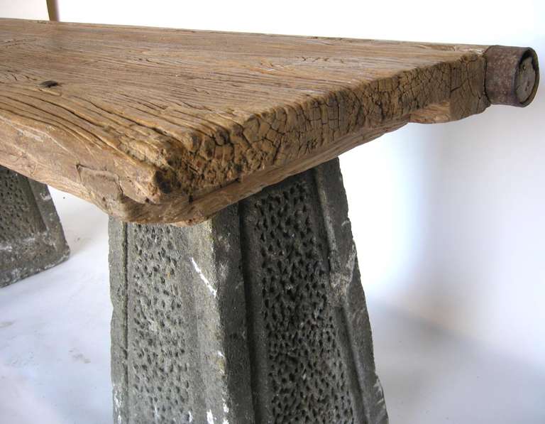 Stone and Elmwood Console Table 1