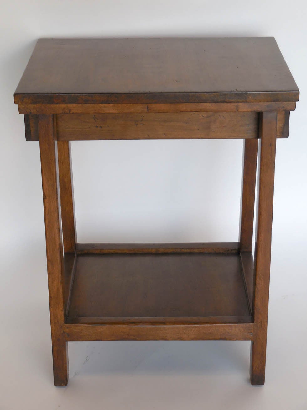 Dos Gallos Custom Wood Nightstand with Drawer and Shelf In Excellent Condition For Sale In Los Angeles, CA