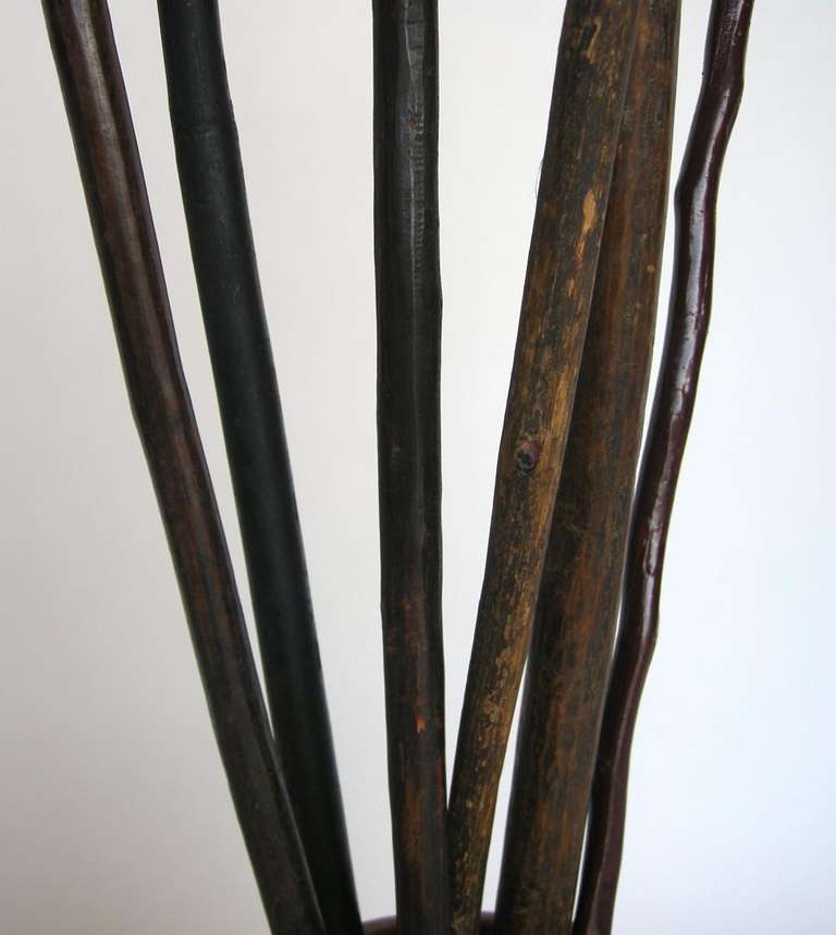 19th Century Antique Ceramic Pot and Walking Sticks