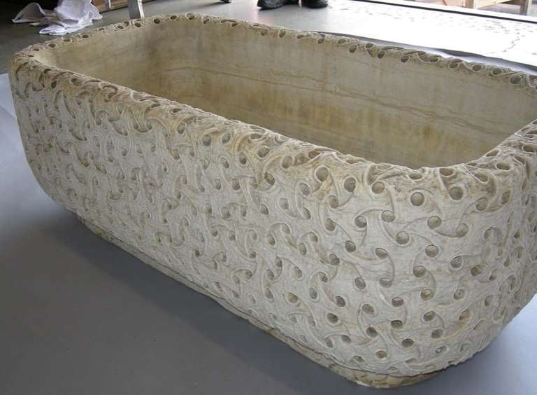 20th Century Carved Marble Planter