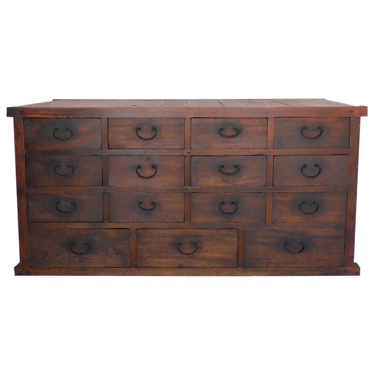 Antique Japanese Tansu Chest with 15 Drawers