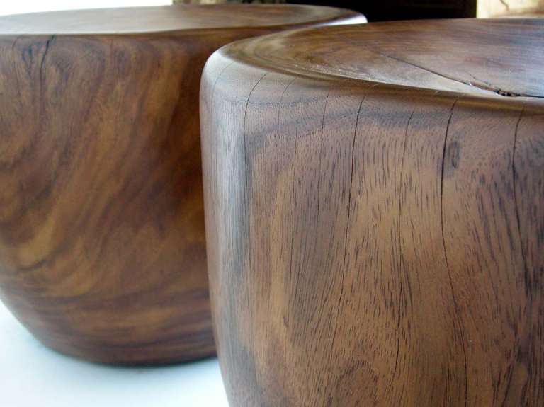 20th Century Pair of Bacang Wood Stools or Side Tables