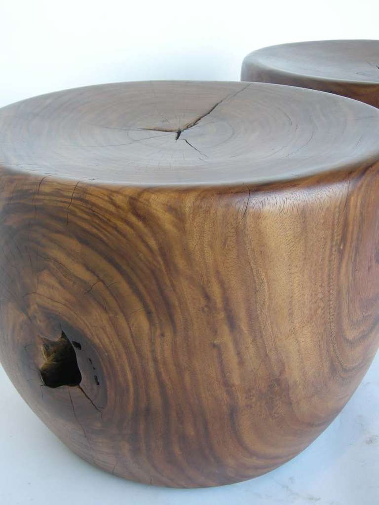 Pair of Bacang Wood Stools or Side Tables 1