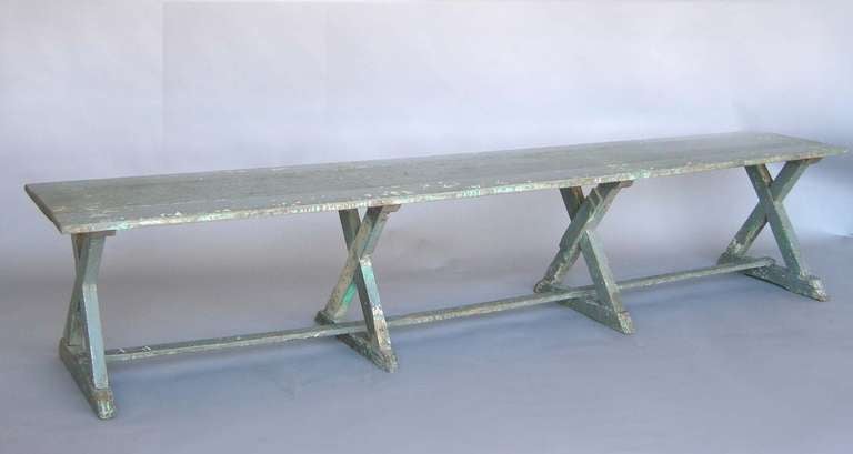 Rustic Painted Bench