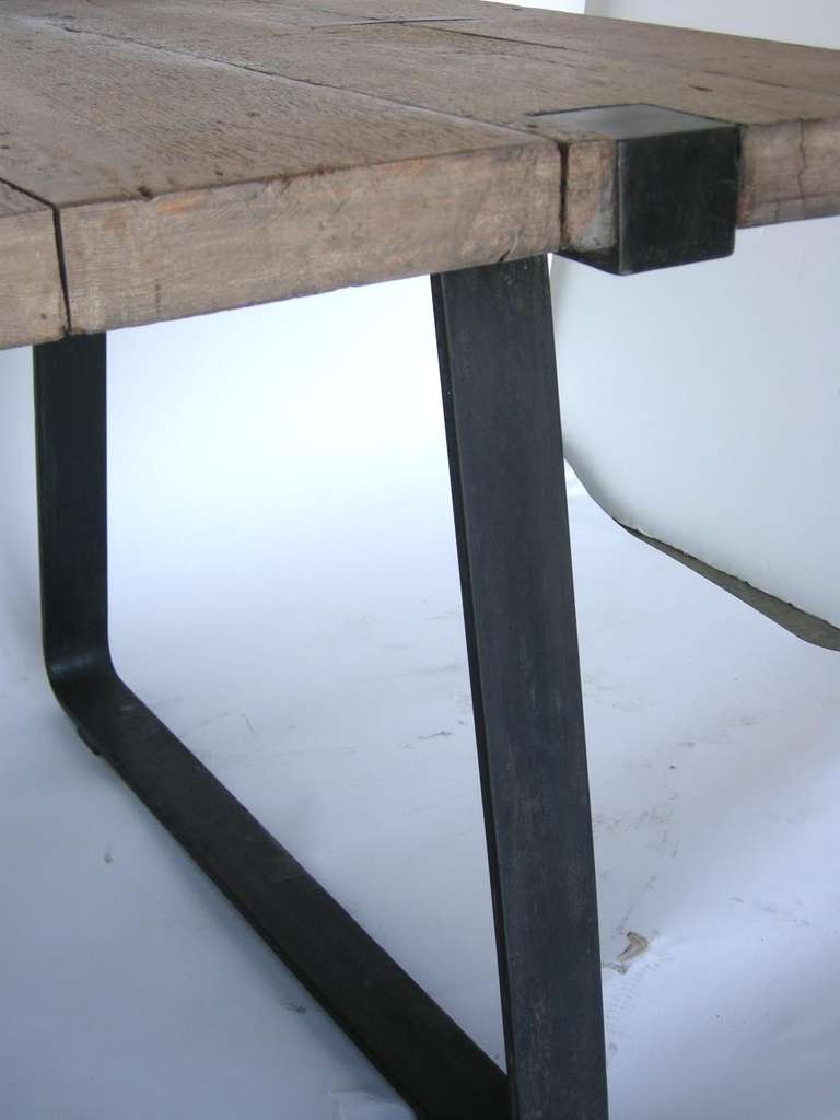 Rustic Iron and Wood Table In Good Condition In Los Angeles, CA