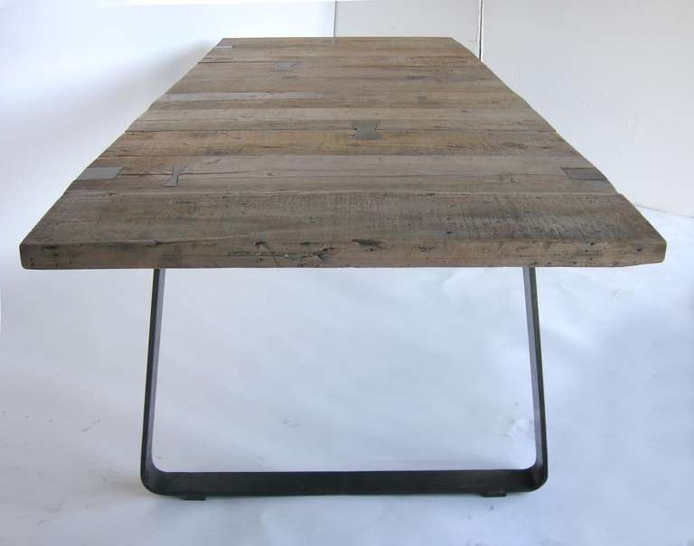 20th Century Rustic Iron and Wood Table