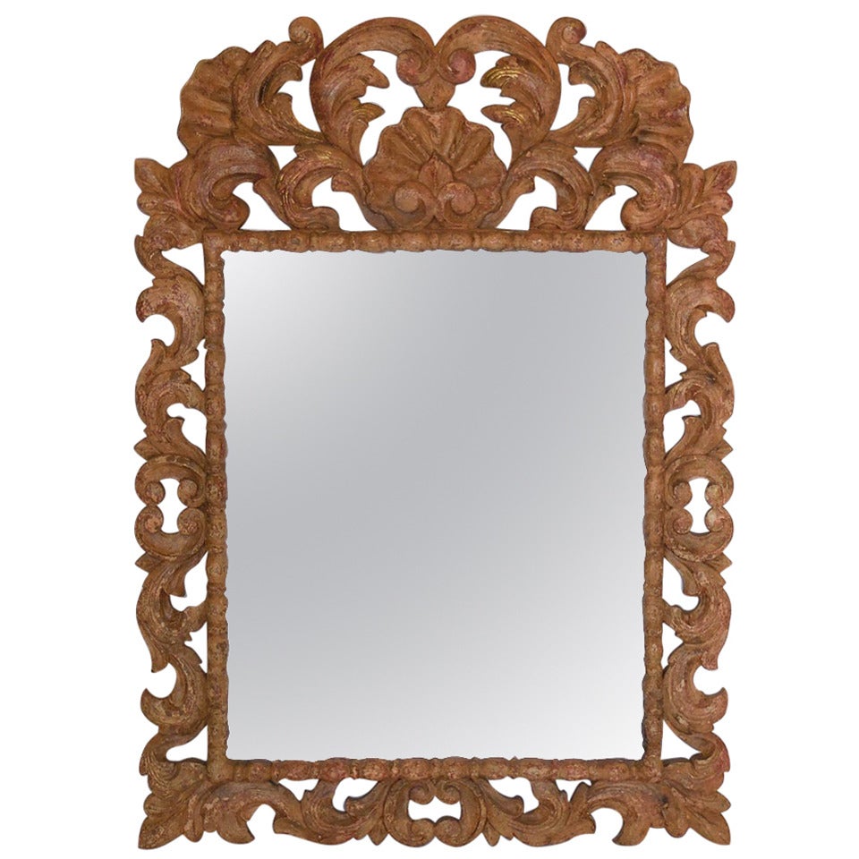 Hand-Carved Mirror Frame