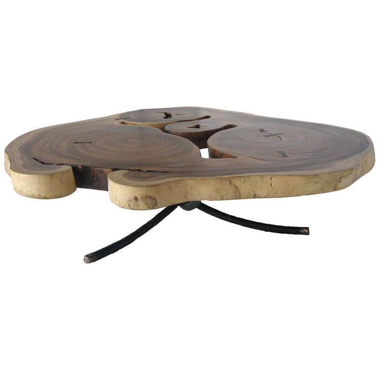 Freeform Burled Coffee Table at 1stdibs