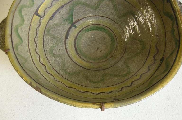 Spanish Colonial Large Scale Antique, Majolica Bowl