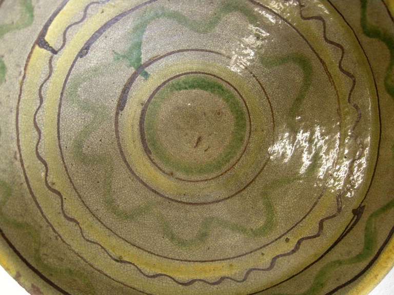 Guatemalan Large Scale Antique, Majolica Bowl