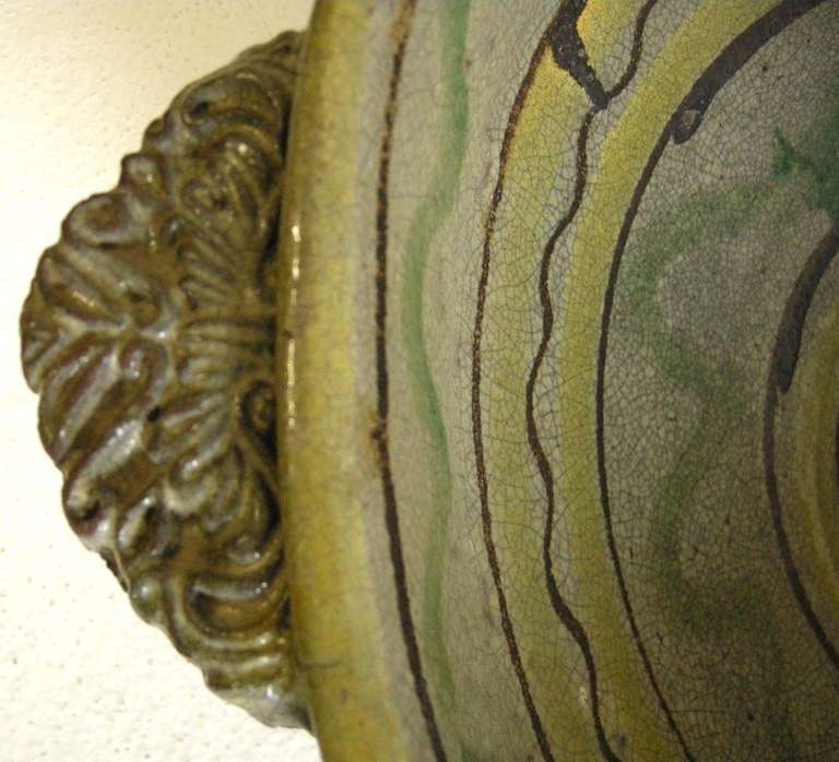 Large Scale Antique, Majolica Bowl In Good Condition In Los Angeles, CA
