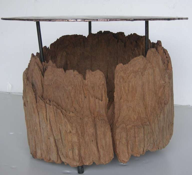 Bronze, Iron and Wood Side Table 1