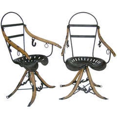 Belgian tractor Seat Folk Art Chairs 5