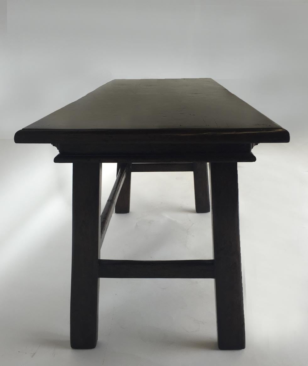 International Style Dos Gallos Custom Walnut Wood Desk with Drawers For Sale