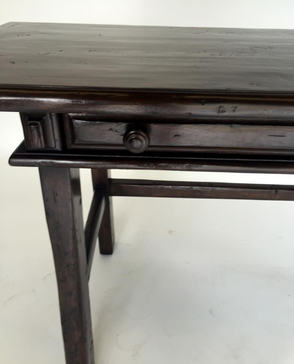 Dos Gallos Custom Walnut Wood Desk with Drawers In Excellent Condition For Sale In Los Angeles, CA