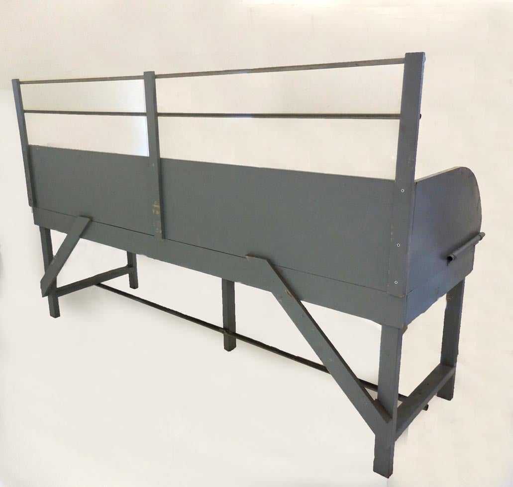 Early 20th century Massachusetts mill town textile work desk.
Table height is 30.5