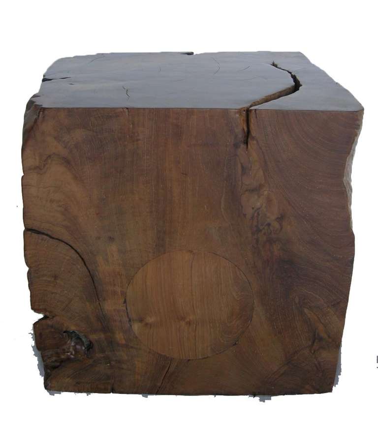 Great looking rustic side table. Straight cut on four sides, burled and irregular on two sides.  Great looking.  Solid and sturdy.