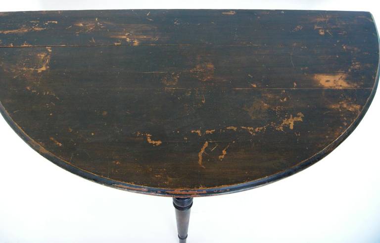 19th Century Antique Swedish Demilune Table