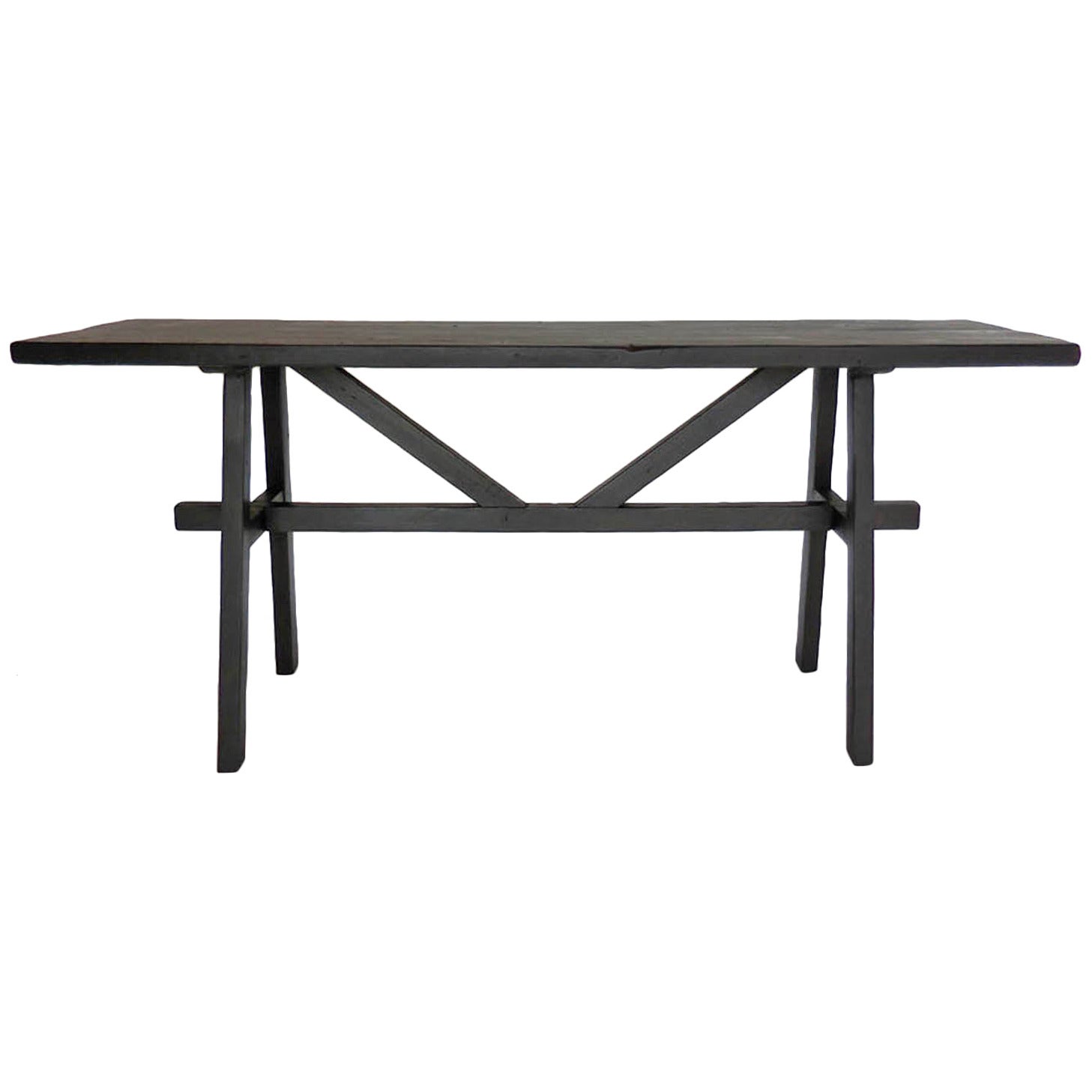 Dos Gallos Custom Reclaimed Wood Console Table in Espresso Finish