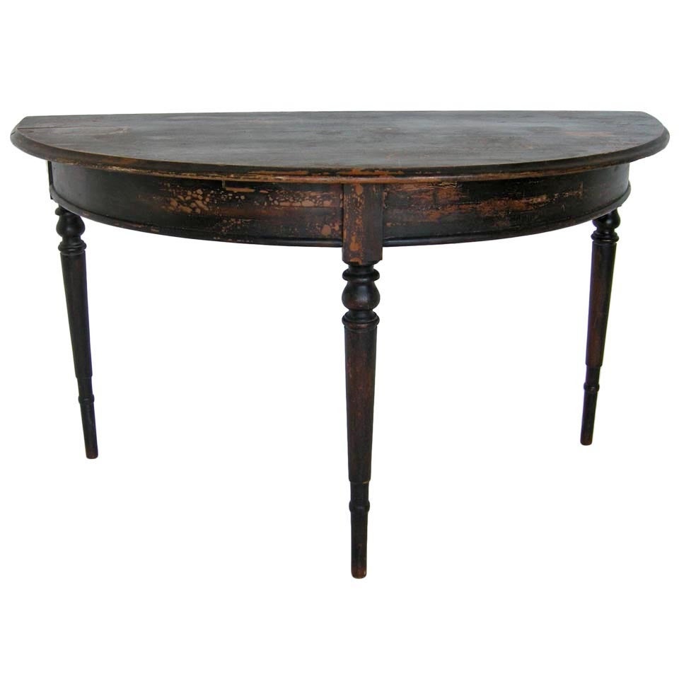 Antique Swedish Demilune Table