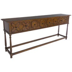 Custom Geometric Walnut Wood Sideboard With Drawers 2