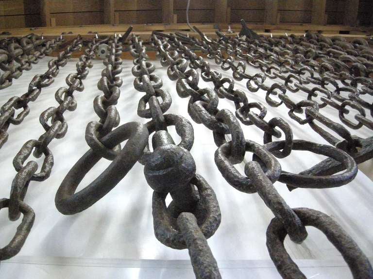 Selection Antique Chains and Pulleys In Good Condition In Los Angeles, CA