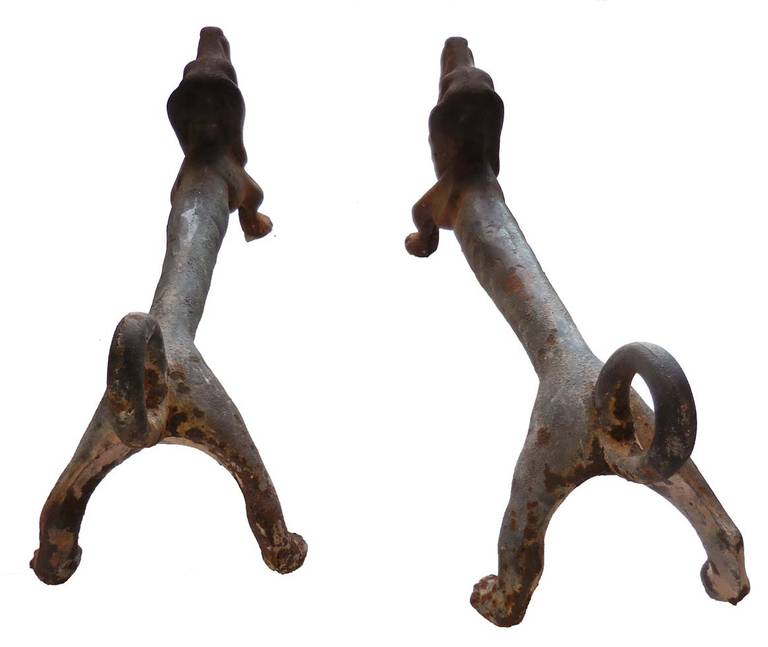 Vintage Iron Dachshund Andirons 1