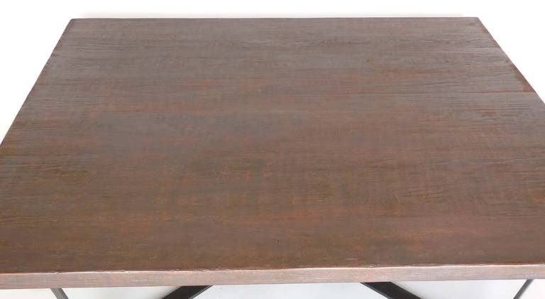 Dos Gallos Custom Calligraphy Walnut Coffee Table In Excellent Condition For Sale In Los Angeles, CA