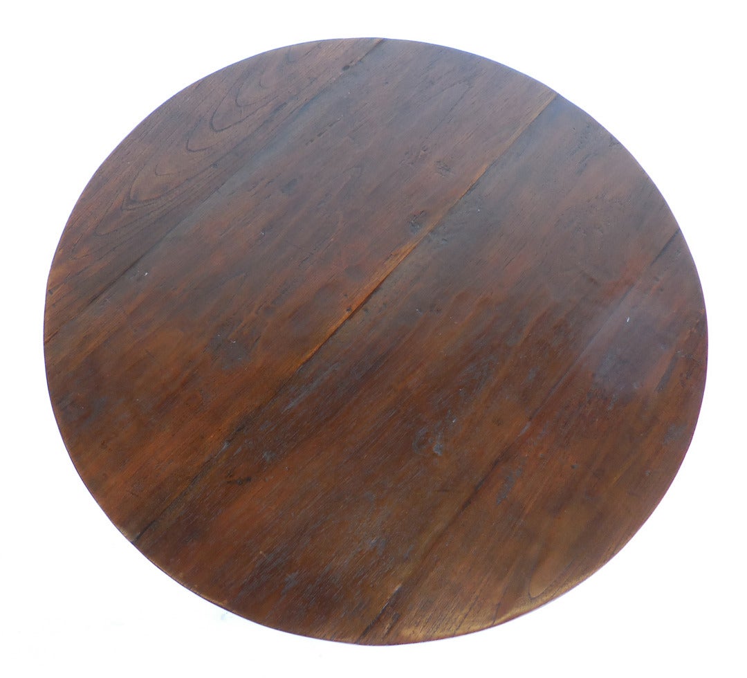 Round Teak Table For Sale at 1stDibs