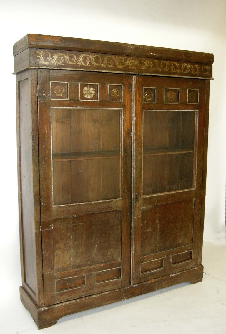 Antique Guatemalan Glass Front Cabinet