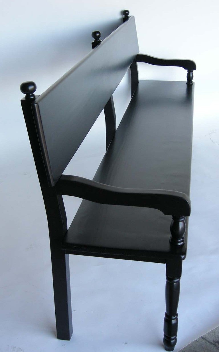 Wooden Bench in Black/Ebony Finish at 1stdibs